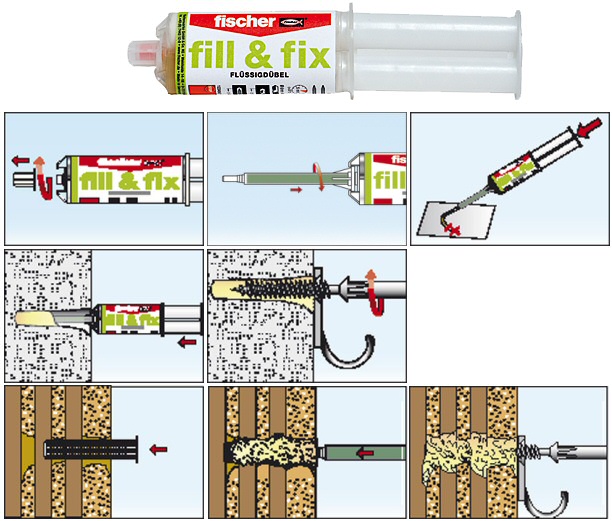 Cheville liquide fill & fix Fischer ancrage chimique