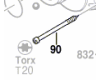 Vis Torx T20 4,8x78mm réf. 1 603 435 036 BOSCH