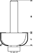 fraise à canneler roulement rayon 8 mm