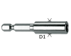 Porte-embout universel queue 6 pans 1/4"