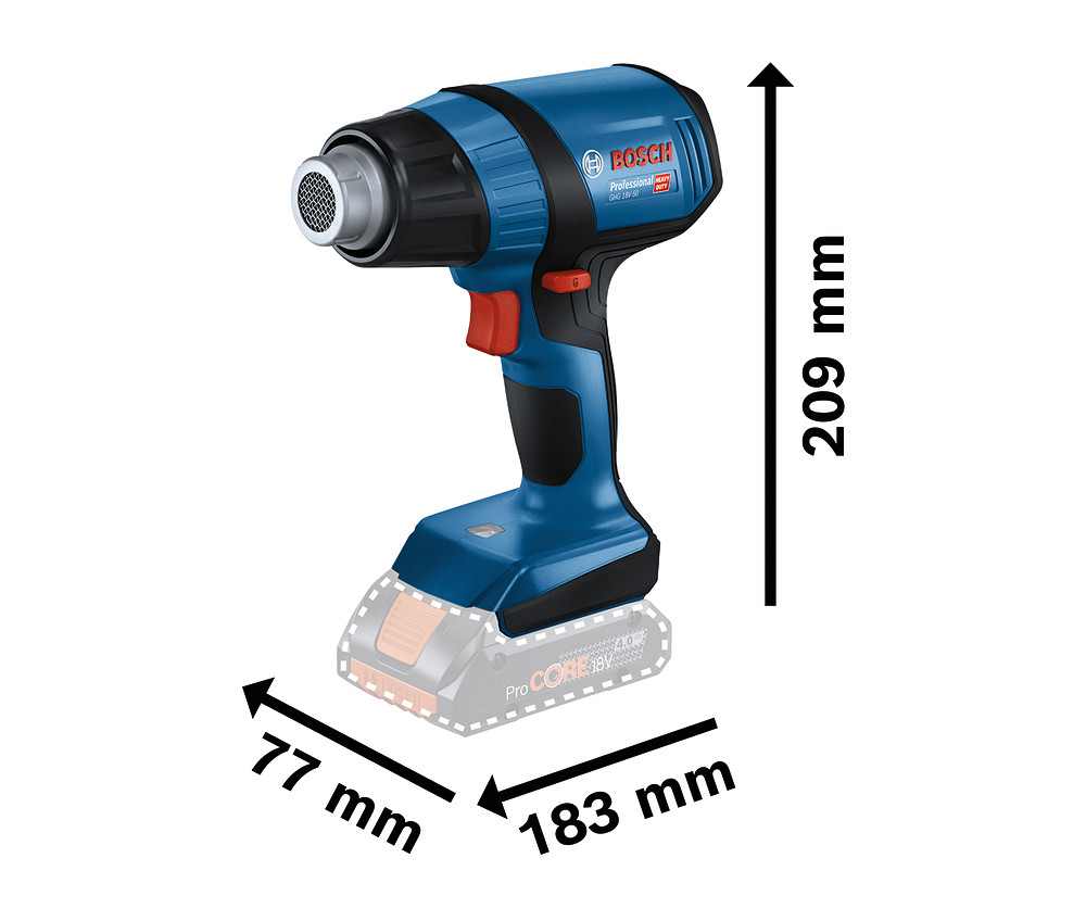 décapeur thermique sans-fil GHG 18V-50 Bosch solo + LBoxx