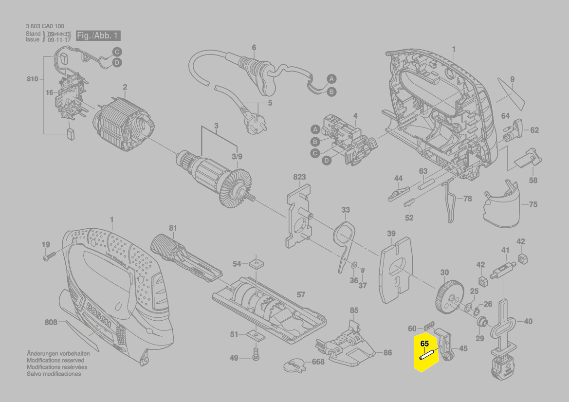 Goupille Guide Lame Pst700pe Pst750pe Pst800pel Bosch 2609002725