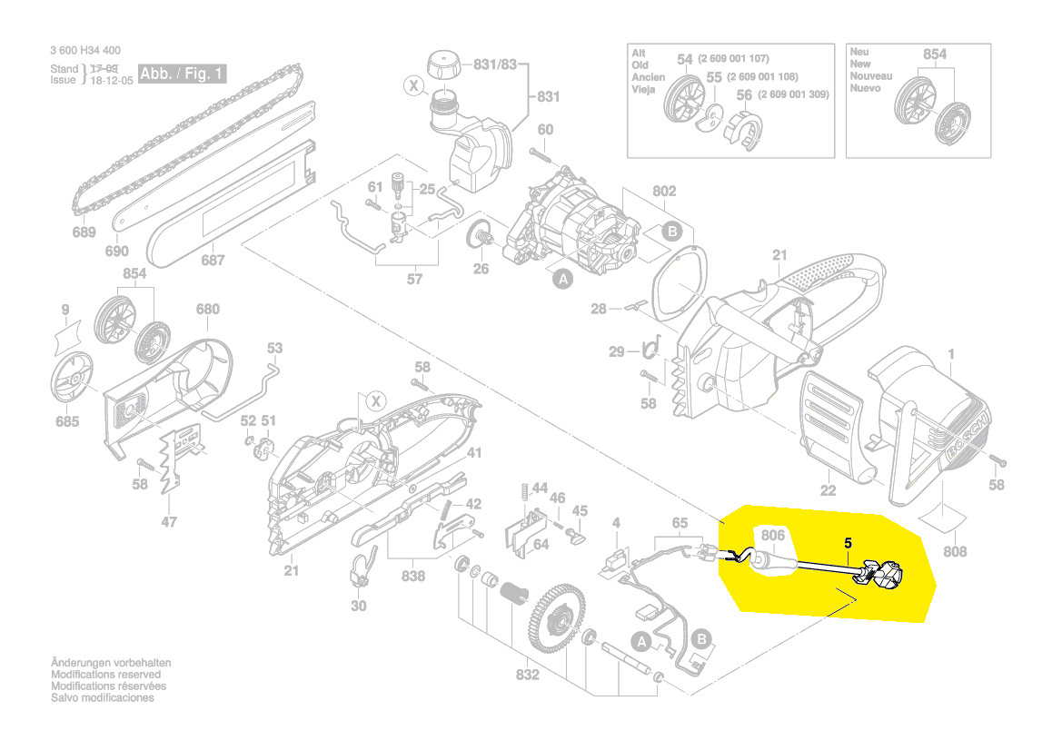 Cable Tronconneuse Ake35s Ake40s Ake45s Pke35b Bosch 2604460183