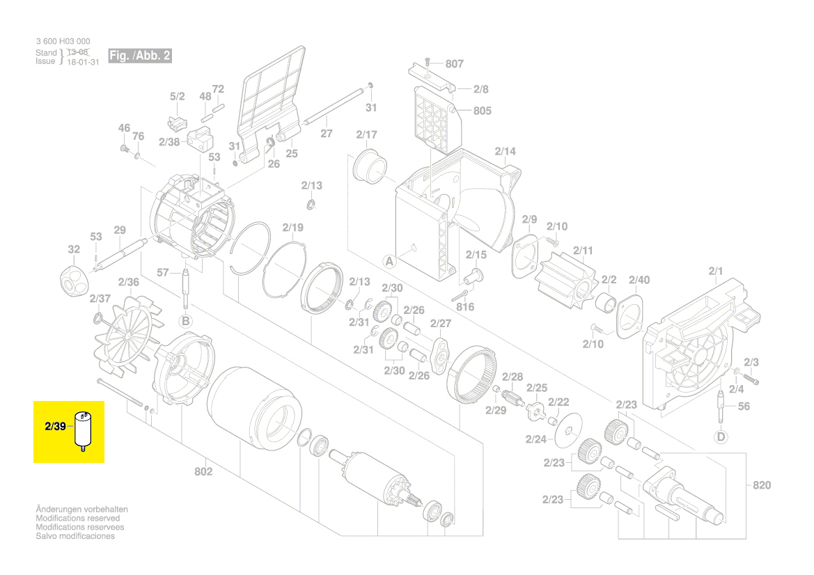 Pièces Détachées Broyeur Bosch Axt 22 D