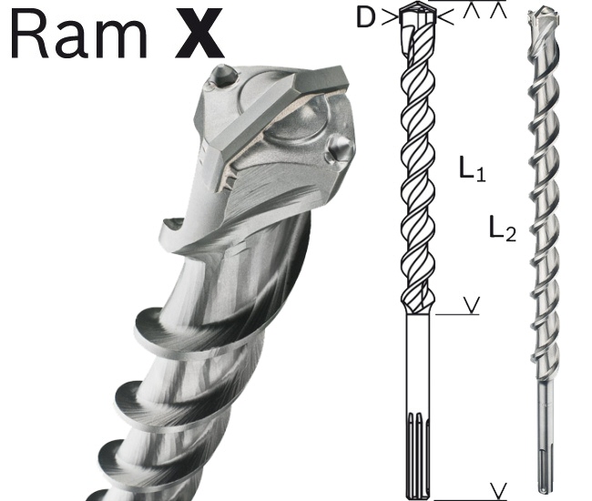 Foret Mèche Béton SDS PLUS S4 13*160MM PROLINE | Leroy Merlin - Foto 2