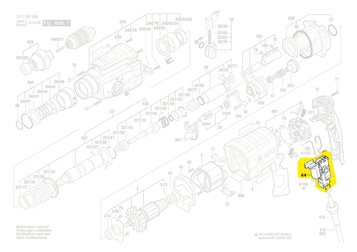 Interrupteur réf. 1 600 A02 E6N Bosch