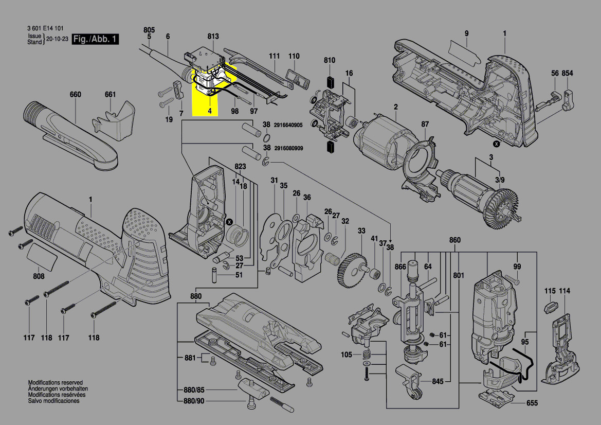 interrupteur marche arrêt sciesauteuse GST140CE GST160CE Bosch pièce