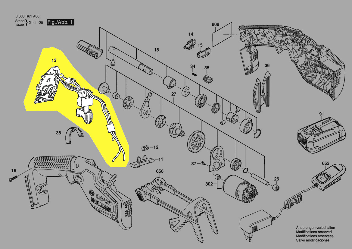 Module électronique avec interrupteur réf. 1 600 A01 Z6U Bosch
