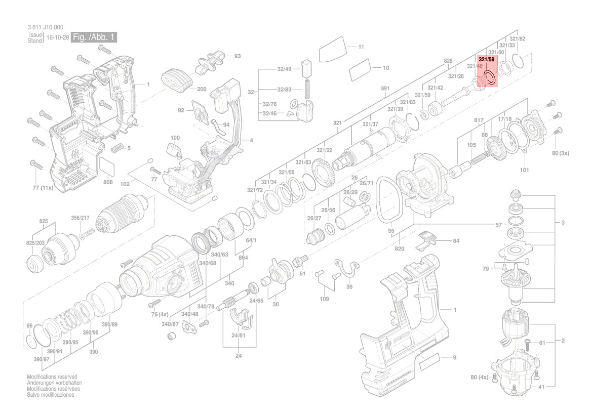 Bosch Gbh 36 Vf-li Professional Pieces Detachees