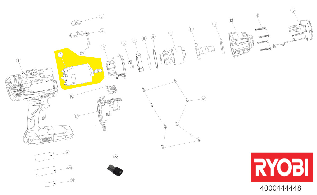 Двигатель ryobi r18iw3
