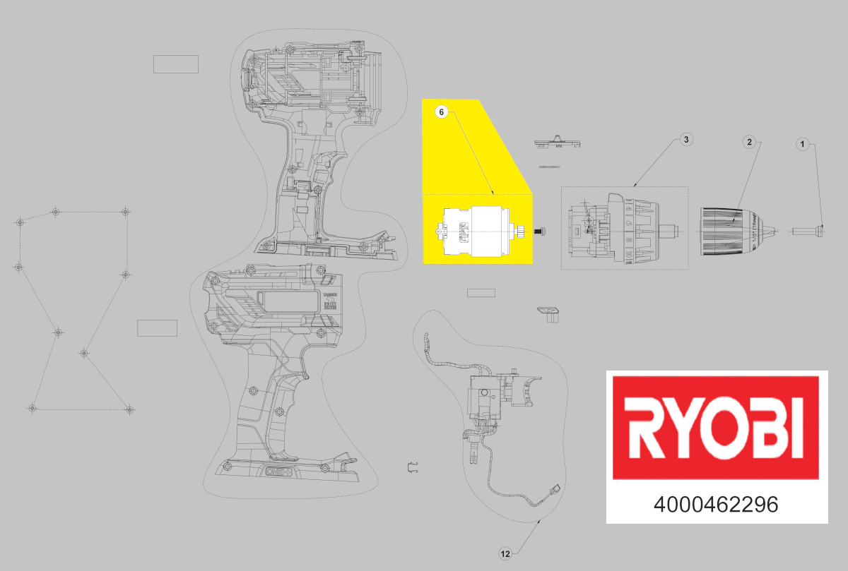 Ryobi r18sds двигатель