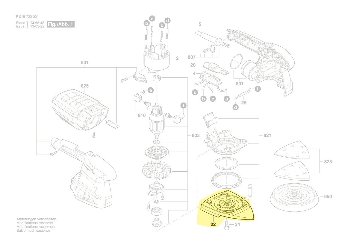 Plaque Base Semelle Ponceuse 7220ac 7226ac Fox6in1 Fox3in1 Skil 2610z03776