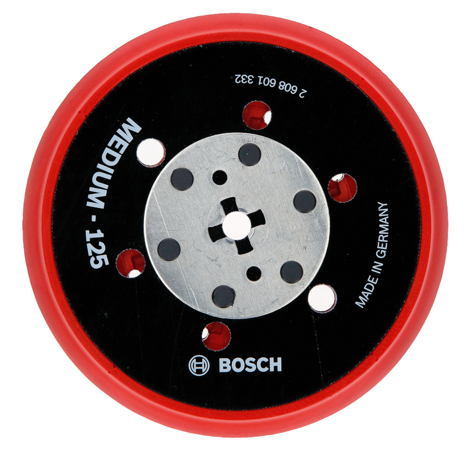 Plateau de Ponçage pour Bosch 125 mm avec Hook et Loop 8 Trous, dureté Plateau de Ponçage pour Bosch 125 mm avec Hook et Loop 8 Trous, dureté