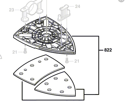 Plateau Poncage Semelle Psm80a Prio Psm10 8li Easysander12 Bosch 2609001937