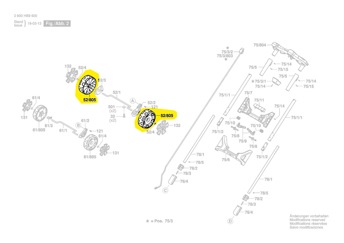 Roue Avant Tondeuse Gazon EasyRotak 36-550 Bosch Pièce Réf. F016F05626