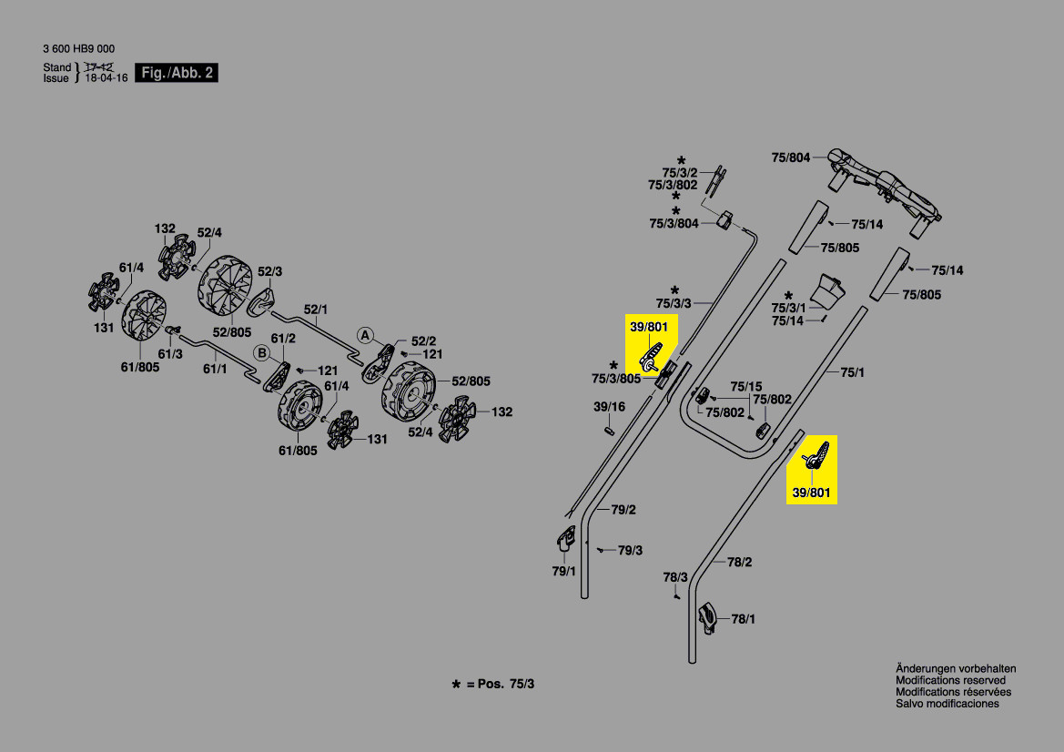 Levier de serrage rapide réf. F 016 105 363 Bosch