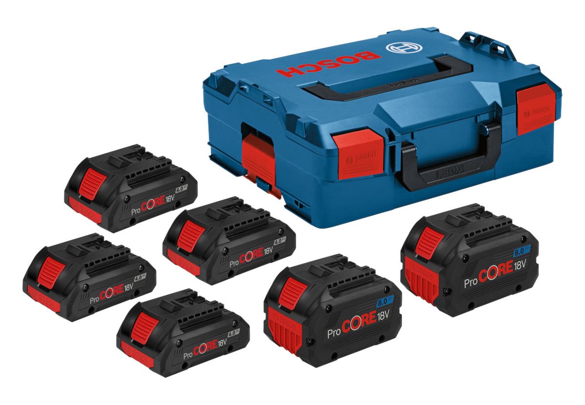 set batteries ProCore 18V 8Ah 4Ah outil Bosch gamme pro LBoxx 1600A02A2T