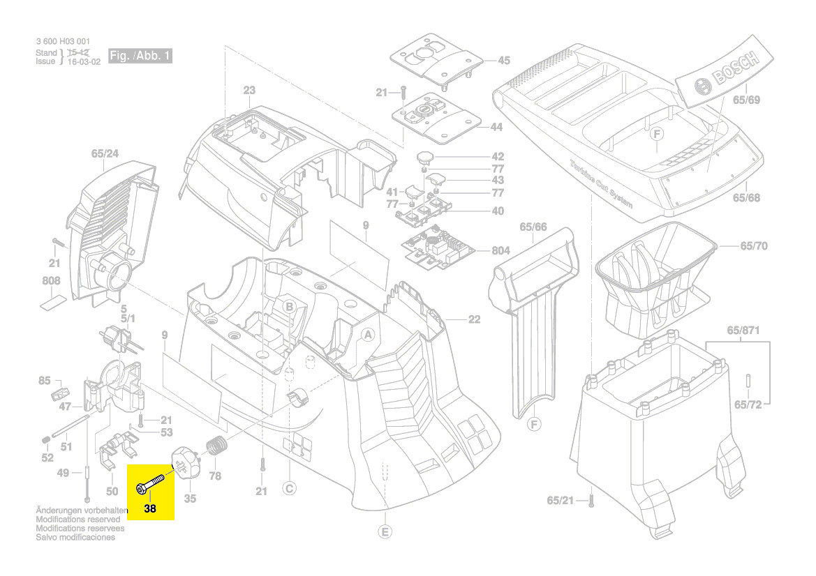 Pièces Détachées Broyeur Bosch Axt 22 D