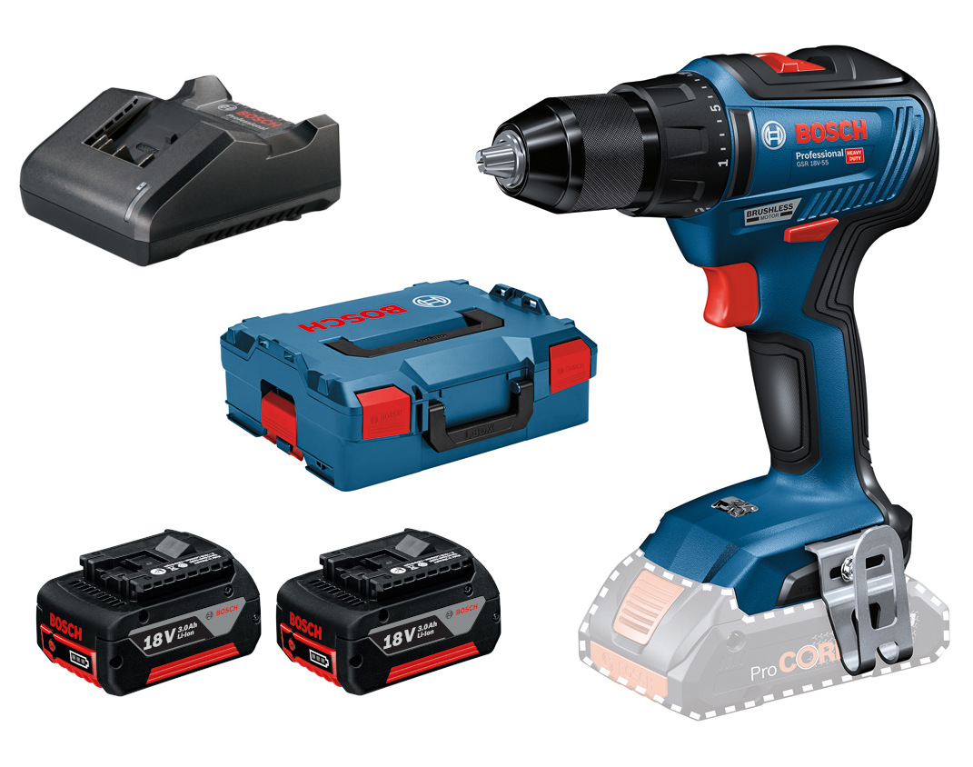 Promo Perceuse Visseuse Sans Fil Gsr18v 55 Bosch Pro Batterie Chargeur