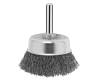 Brosse boisseau à fils ondulés inox pour perceuse