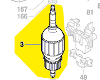 Induit pour BOSCH GSH 11 VC