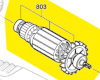 Induit / rotor réf. 1 619 P02 308 Skil