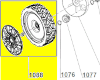 roue arrière tondeuse à gazon réf. 5131042299 Ryobi