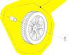 roue arrière tondeuse à gazon réf. 5131036537 Ryobi