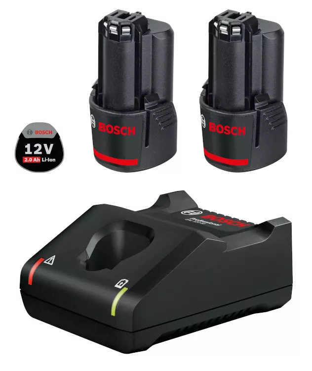 Pack de 2 batteries GBA 12V 2.0Ah et un chargeur GAL 12V-40 en boite carton - BOSCH - 1600A019R8
