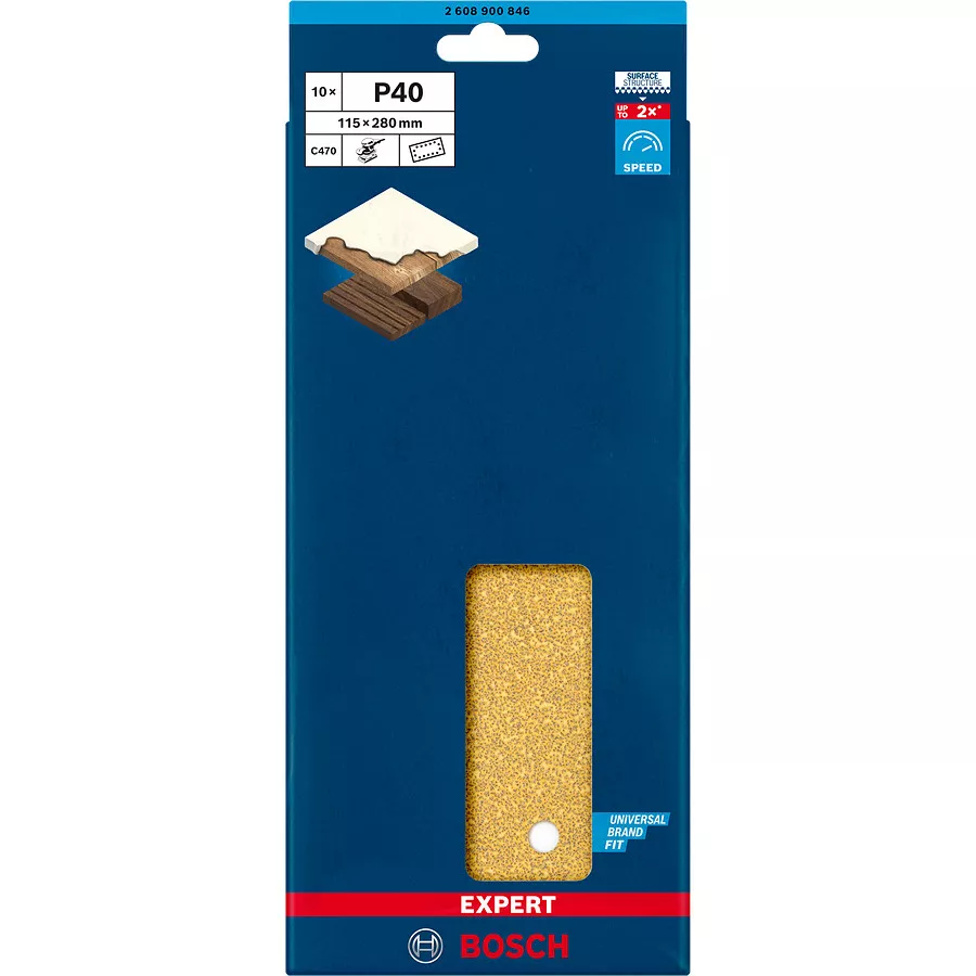 Abrasif EXPERT C470 115x280 mm - 14 perforations (par 10)