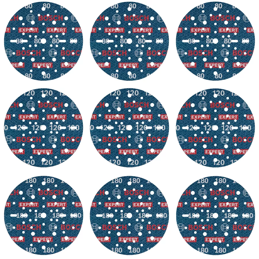 abrasifs EXPERT O780 Bosch Ø150mm (assortiment 9 pièces)