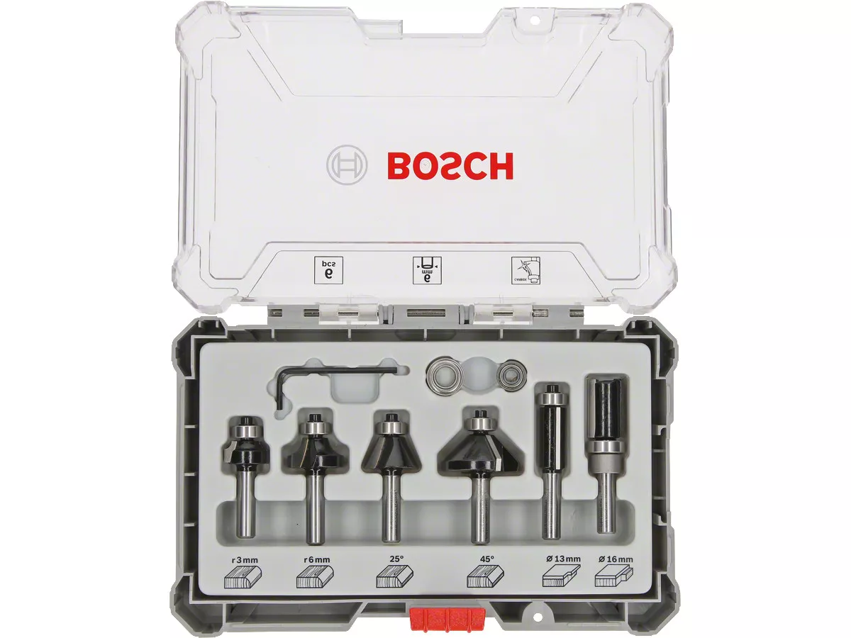 assortiment 6 fraises à chanfreiner queue Ø6mm Bosch