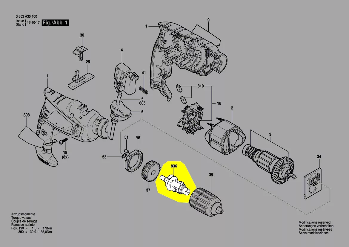 Broche de perçage réf. 1 600 A00 ZX9 Bosch