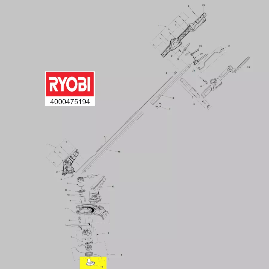 Couvercle bobine coupe-bordures Ryobi réf. 5131034743