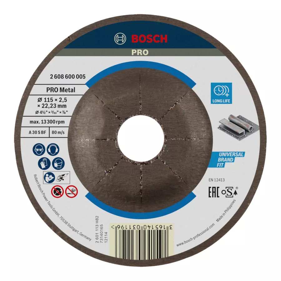 disque PRO Metal moyeu déporté 115mm BOSCH