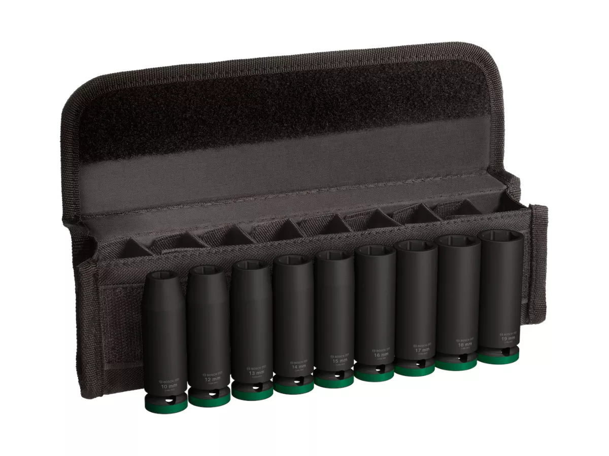 Jeu de 9 douilles 1/2\" longues Pro Impact Bosch