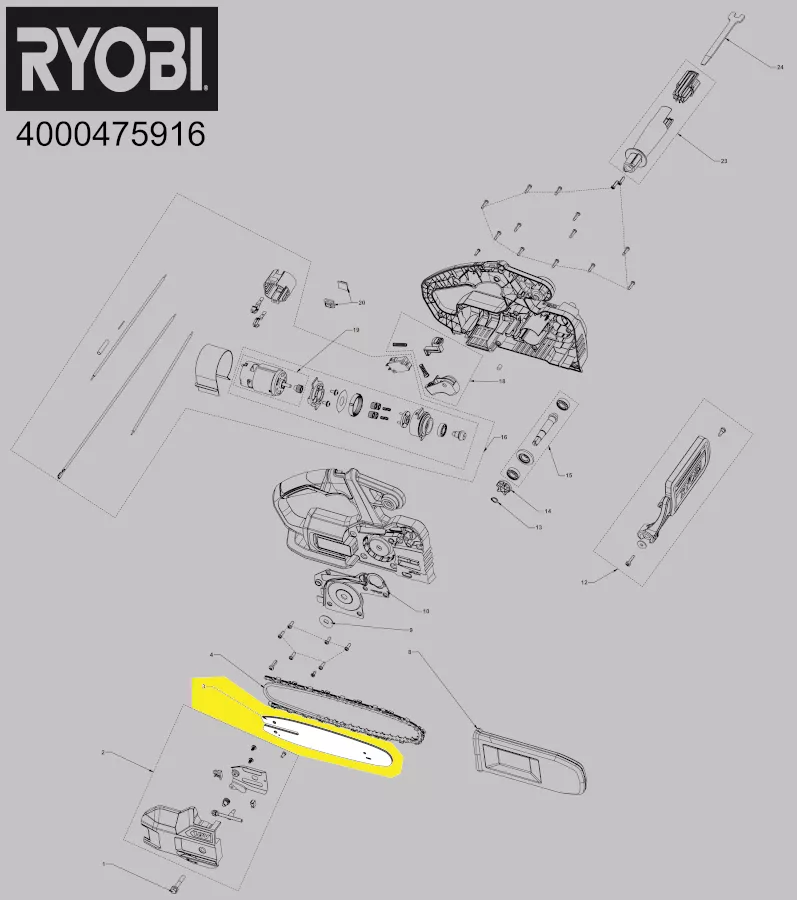 guide-chaîne Ryobi réf. 5131049166