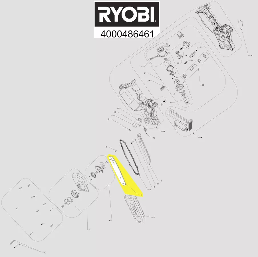 guide-chaîne Ryobi réf. 5131046598