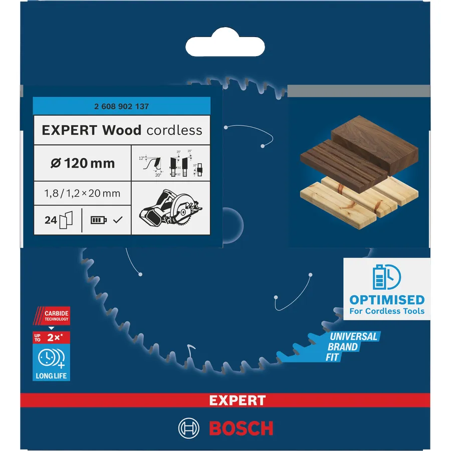 Lame Bosch Expert for Wood 140x20mm spéciale scie sans-fil