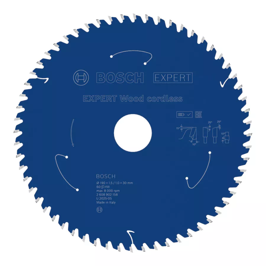 Lame Bosch Expert for Wood 190x30mm 60 dents scie sans-fil
