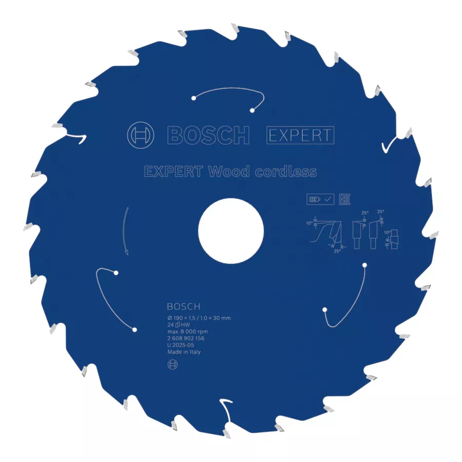 Lame Bosch Expert for Wood 190x30mm 24 dents scie sans-fil
