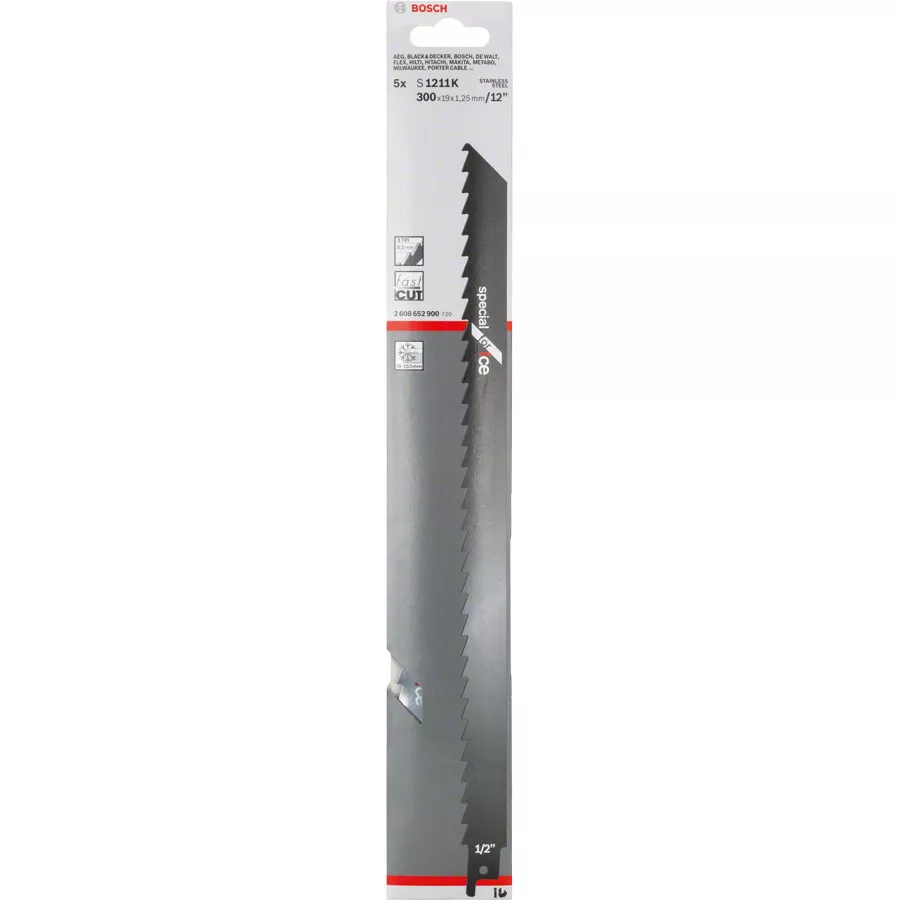 Lame de scie sabre BOSCH S 1211 K pour glace (lot de 5)
