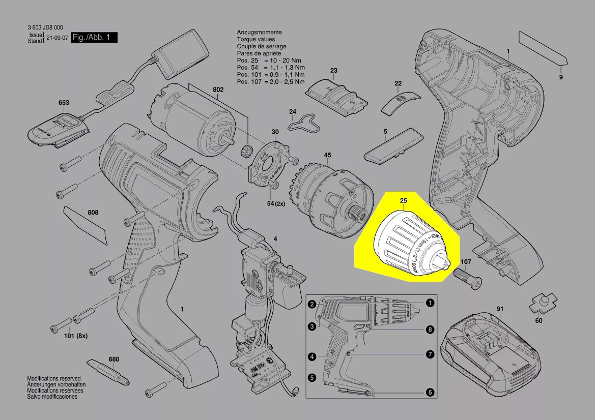 Mandrin De Rechange Pour Modèles Bosch Compatible Avec Le