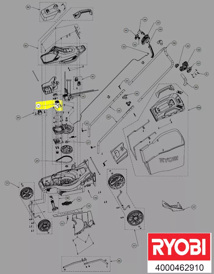 Moteur réf. 5131042254 tondeuse à gazon Ryobi