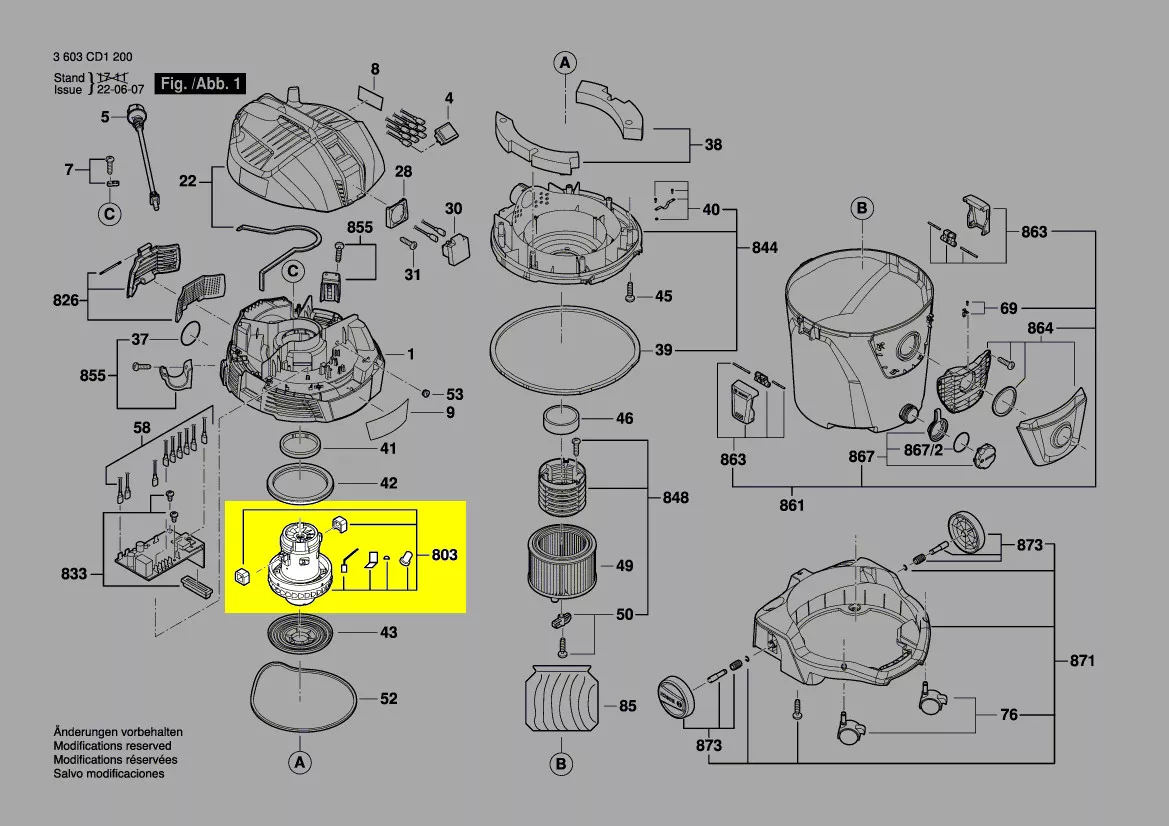 Moteur D'aspirateur Universel Bosch FD 8604 BSG - 1400W, 230V, Haute Qualité - Neuf Générique