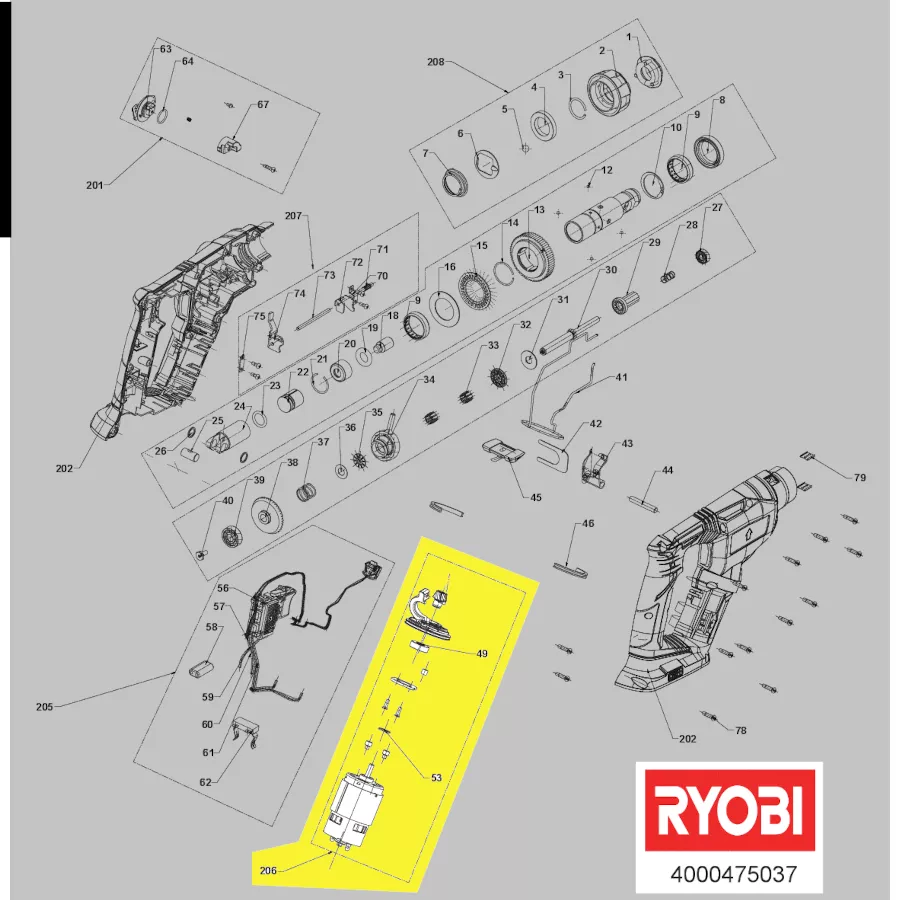 moteur réf. 5131042532 Ryobi