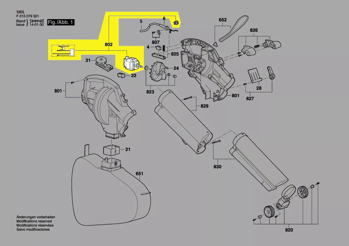 moteur réf. 2610Z06505 SKIL
