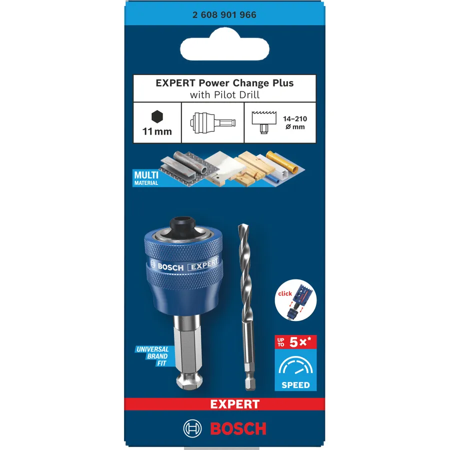 adaptateur EXPERT Power Change Plus + forêt de centrage Ø7,5x60x105mm réf. 2 608 901 966