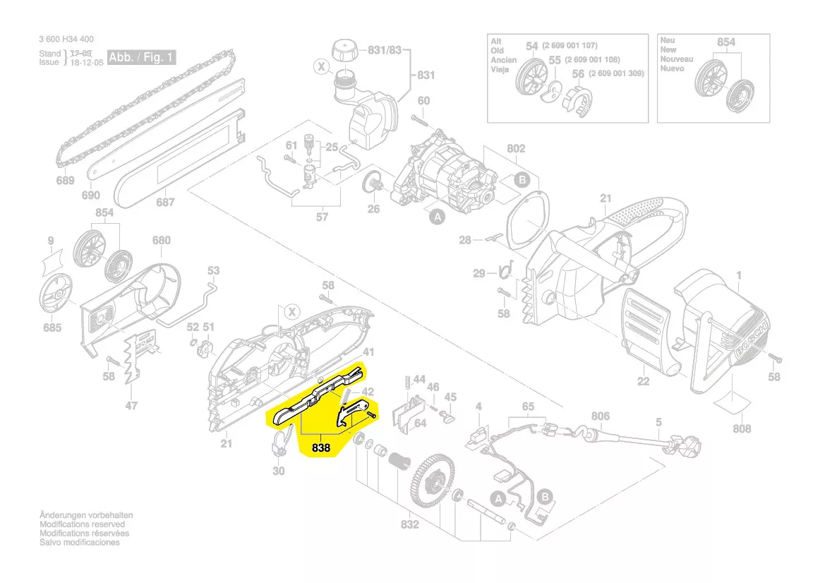 tringle commande interrupteur réf. 2 609 001 597 Bosch