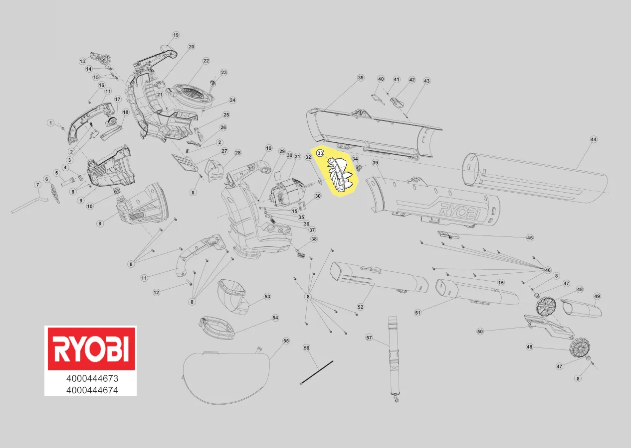turbine aspirateur feuilles mortes réf. 5131036159 RYOBI